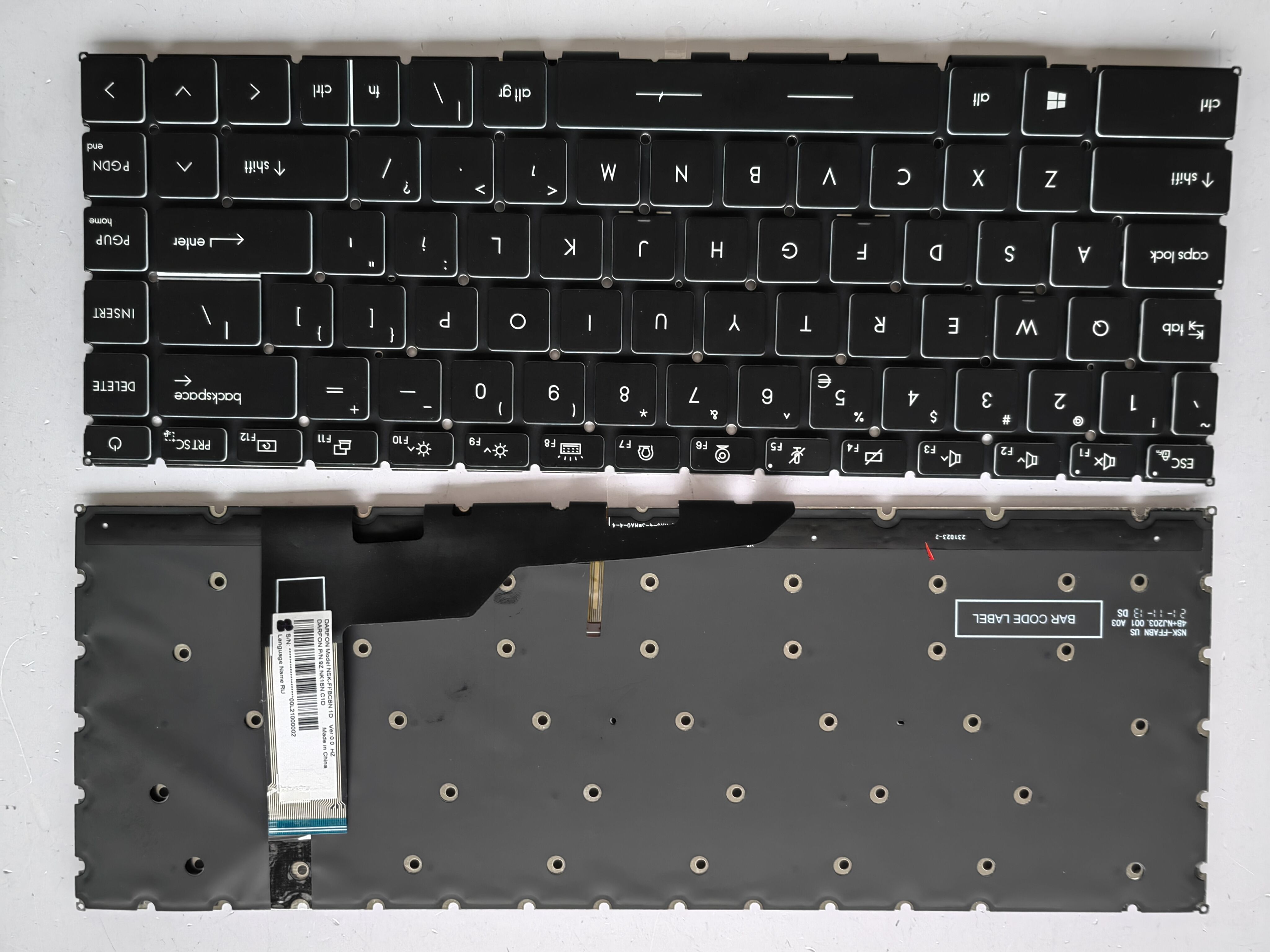 Picture of New Replacement Laptop Keyboard For MSI GS66 BLACK Backlit,White Side (OEM) US Layout